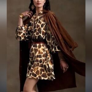 Banana Republic Brown and Cream Patterned Dress